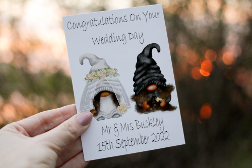 Congratulations On Your Wedding Day Gnome Bride & Groom Wedding